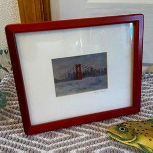 Framed Signed Print of San Francisco Bridge